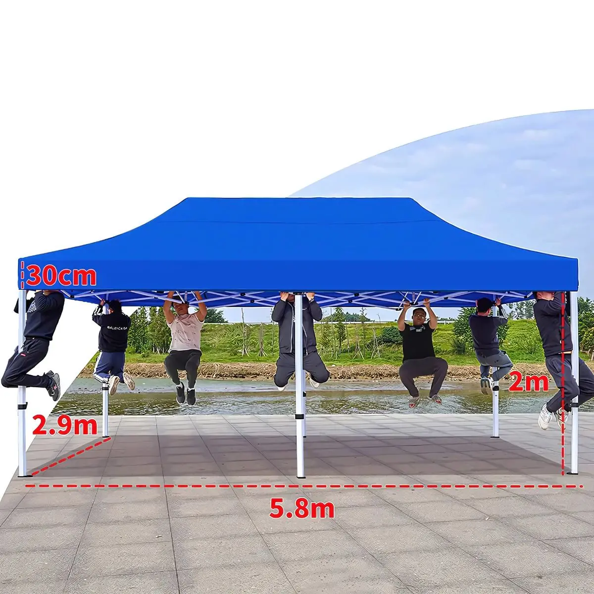Tolda Gazebo Plegable. 3X6 M. Incluye Tubos. Color Azul. Carpa 1