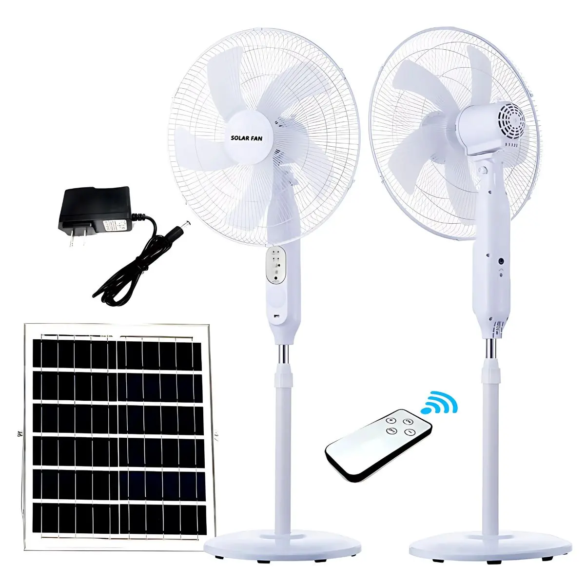 Abanico Solar 18" De Pedestal Recargable Con Energía Solar. Ventilador De Piso Portátil Con Panel Solar. Incluye Control Remoto. 2