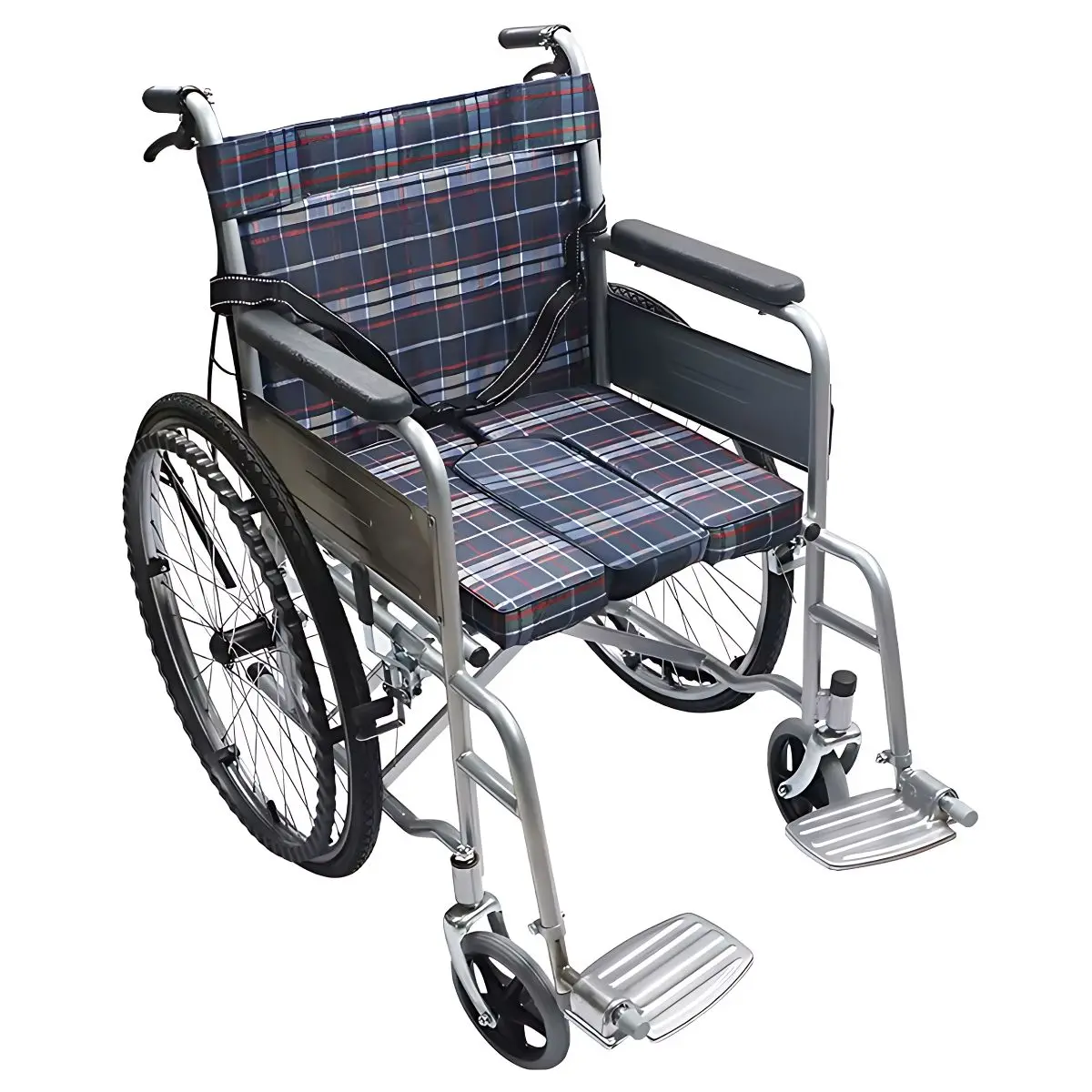 Silla De Ruedas Plegable De 24” Cubo Sanitario Desmontable. Soporta Hasta 100Kg. Multifunción. 1