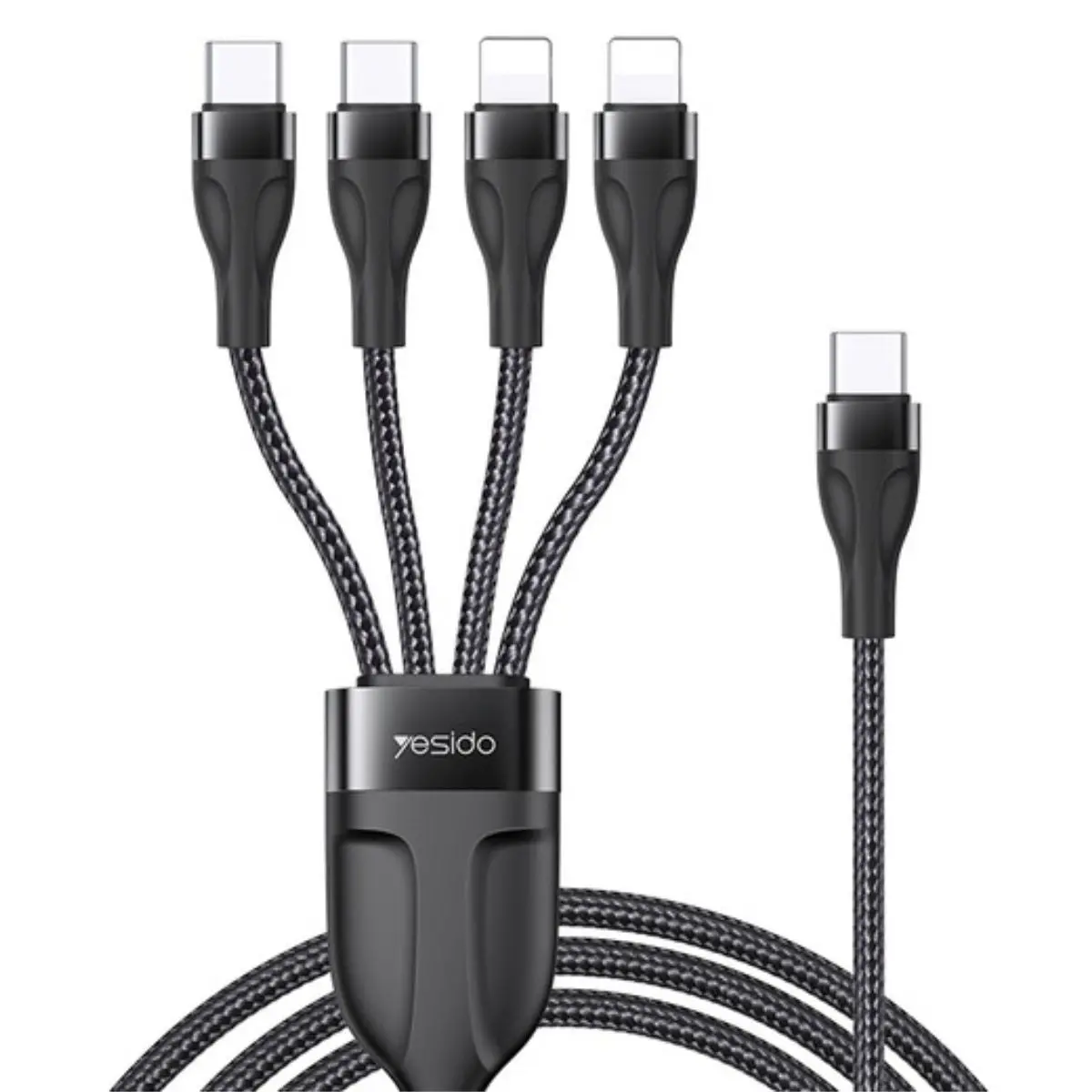 Cable De Carga Múltiple 4 En 1 Usb Tipo C, Micro Usb, Y Lightning Para Cargar Varios Dispositivos. 1