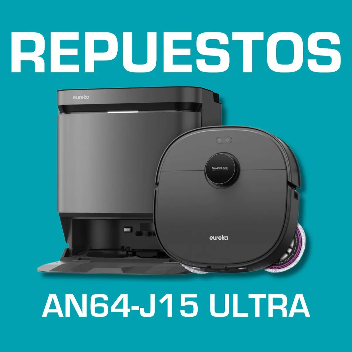 Repuestos Robot Trapeador Aspiradora Eureka J15 Pro Ultra Negra 16,200Pa Con Base 8 En 1. Código An64-J15 Ultra. 1