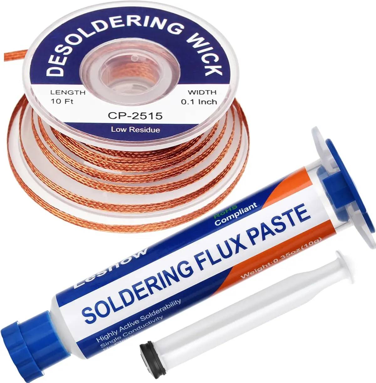 Pasta Flux Para Soldar Estaño Cautin Y Mecha Desoldadora. Pasta Flux Para Soldadura Y Trenza Para Remover Soldadura 1