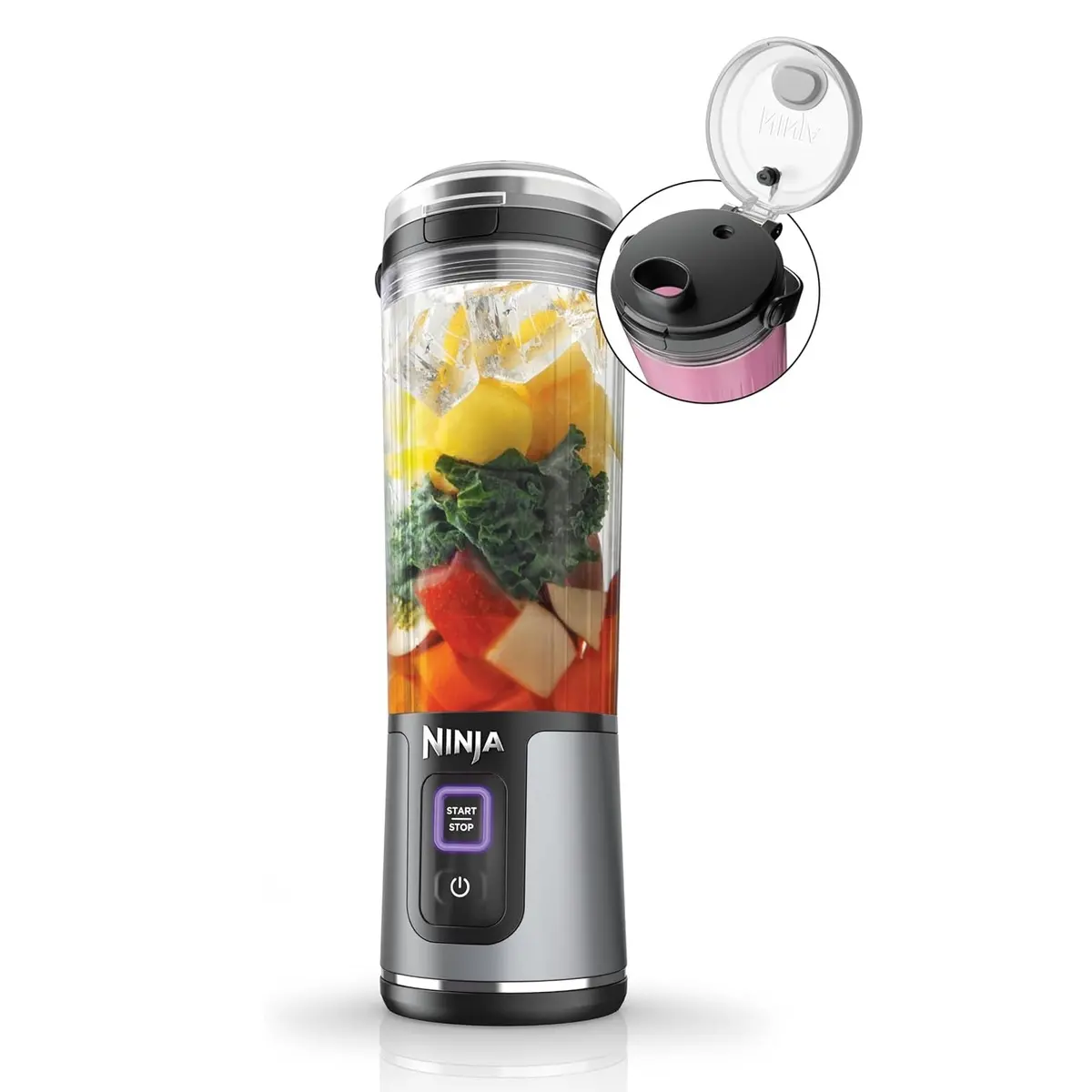 Licuadora Personal Ninja Blast Black Bc151. Minibatidora Portátil, Recargable, Smoothies, Batidos De Proteínas, Pica Hielo Y Frutas Congeladas. 1