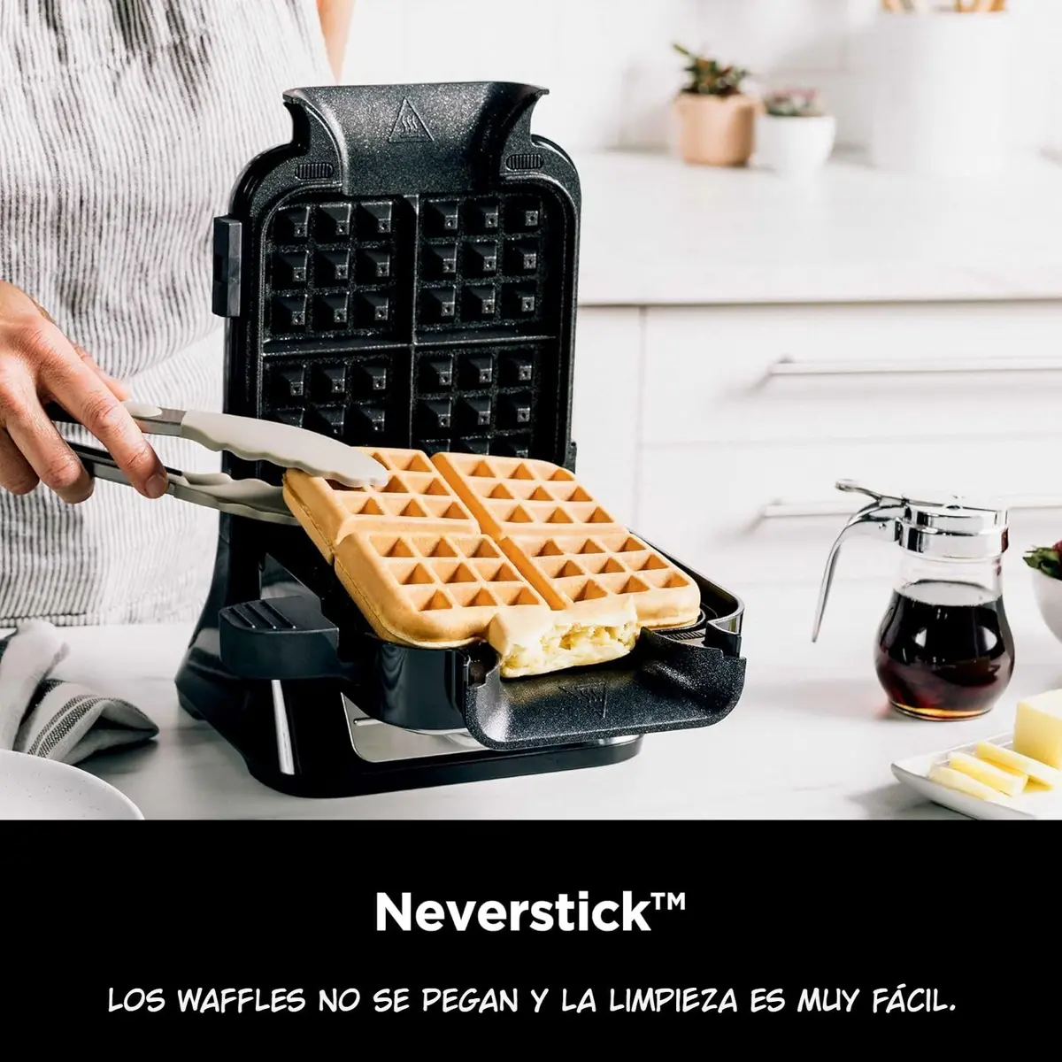 Waflera Tipo Belga Ninja Neverstick Bw1001. Máquina De Waffles Belga Vertical. 2