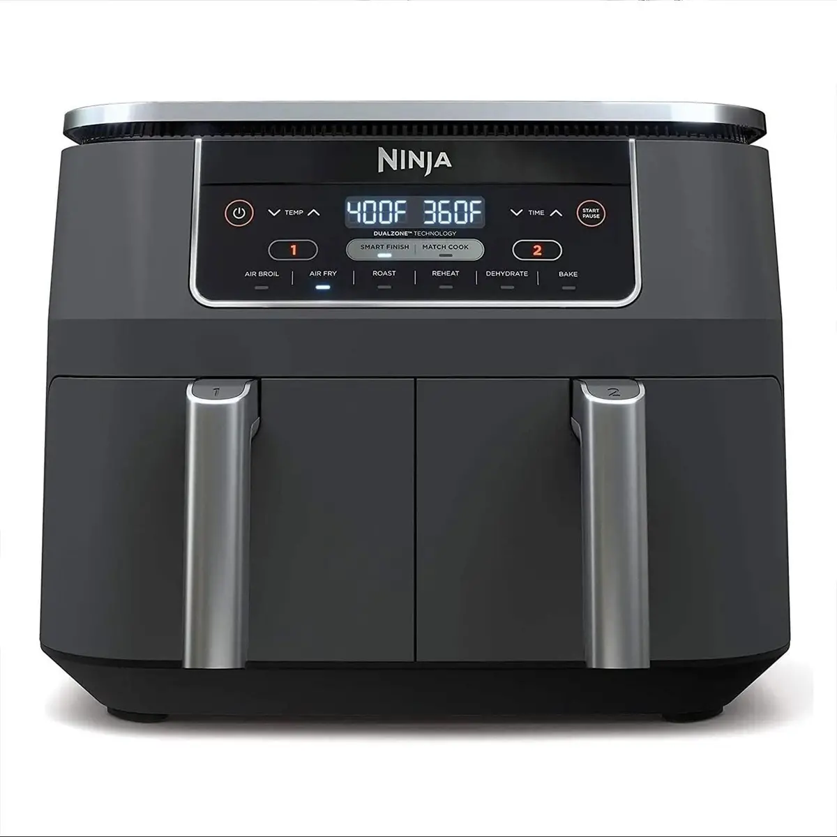 Freidora De Aire Doble, 6 En 1 Ninja. Air Fryer Dz201 De 7.5 Lt Antiadherente, Con Revestimiento De Cerámica. 1