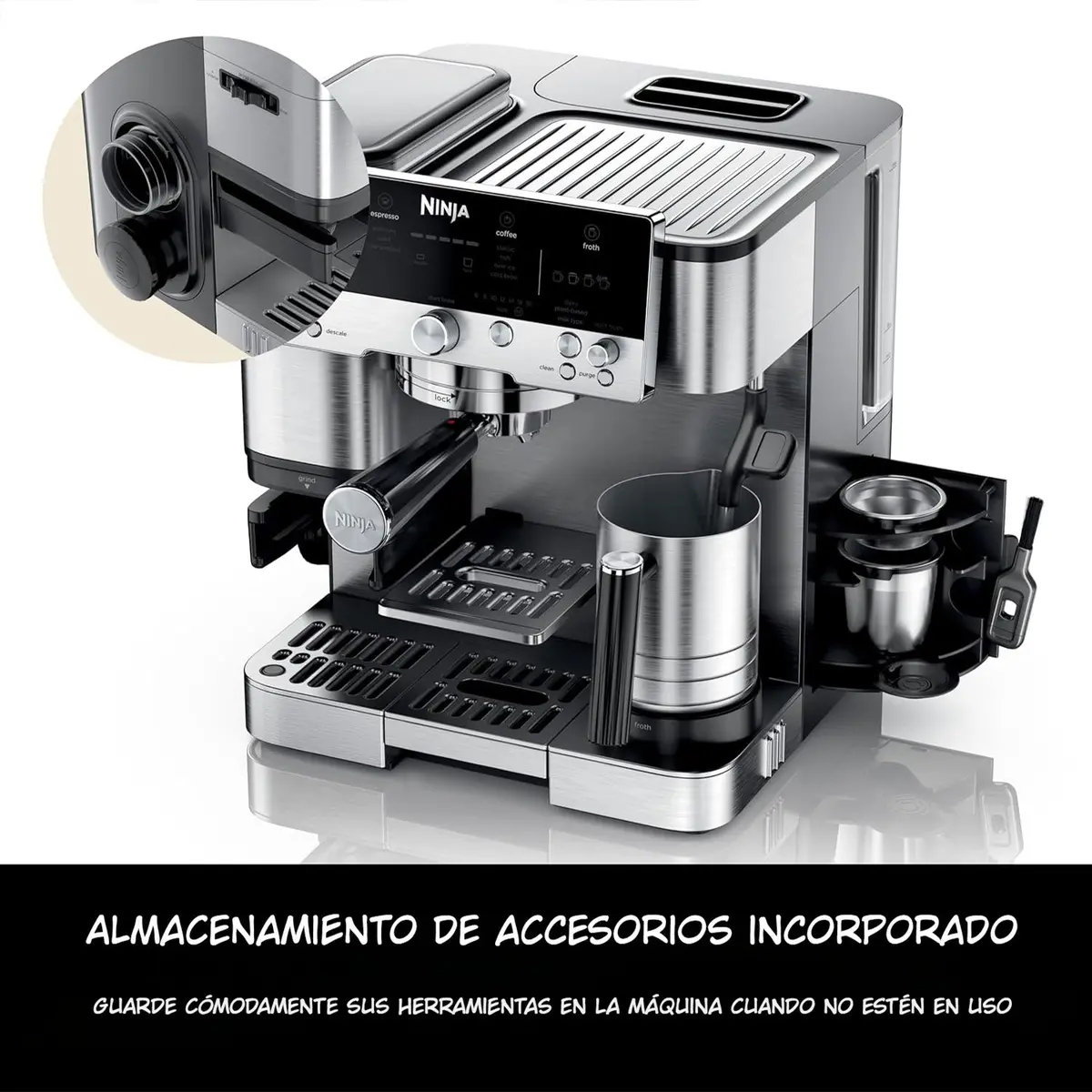 Máquina De Expresso Ninja Luxe Café Premier. Cafetera Es601 Con Moledor De Café Integrado. 2
