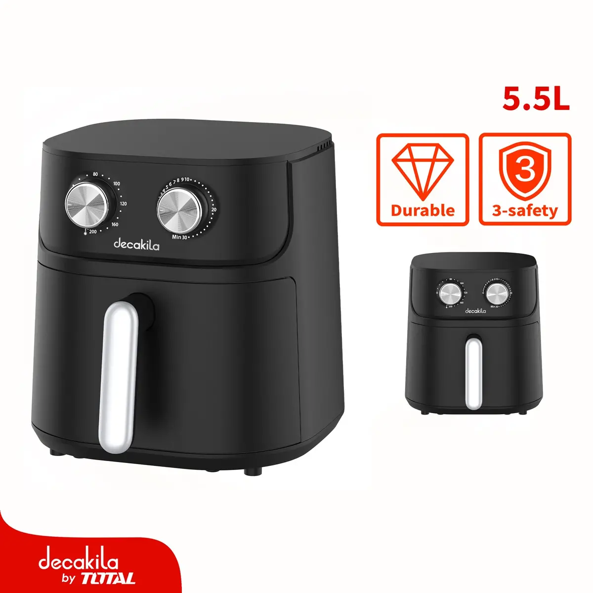 Freidora De Aire 5.5L 1500W Rango 80-200º Temporizador 60 Mins. Air Fryer 1