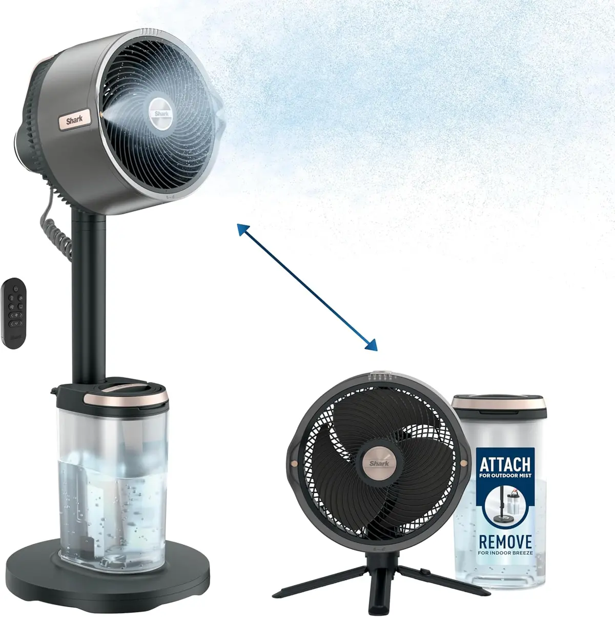 Abanico Recargable Instacool Shark. Ventilador Con Difusor De Interior Y Experior Fa302. 1