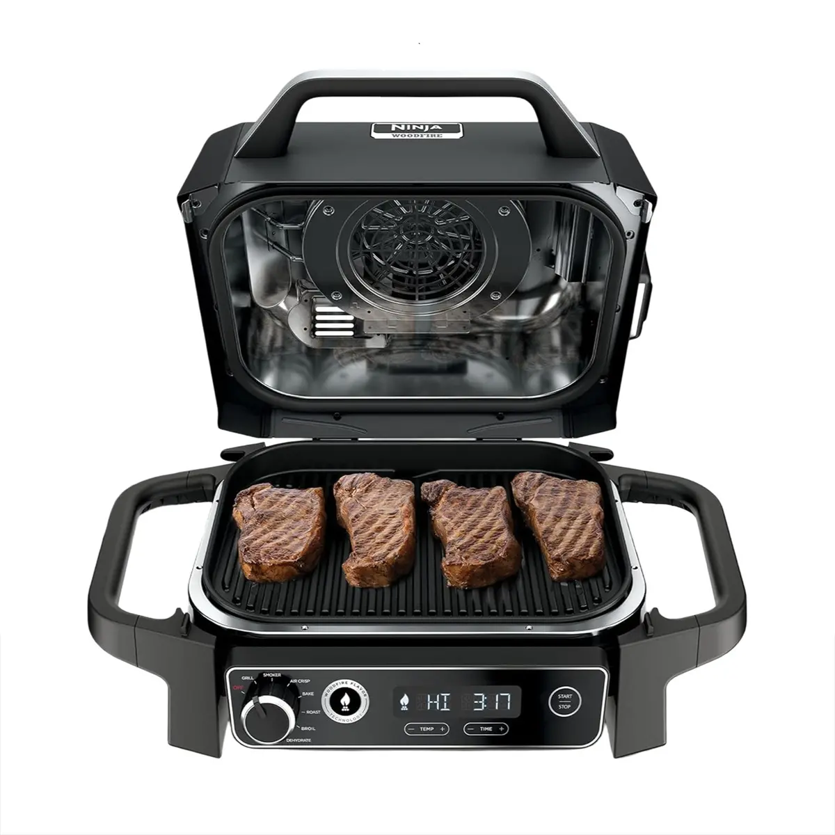 Parrilla Ahumador Exterior 7 En 1 Y Freidora De Aire Ninja Woodfire. Asador De Exterior Y Air Fryer Og701. 1