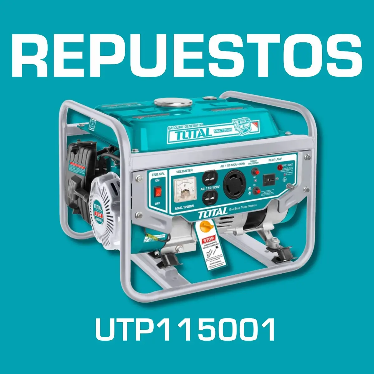 Repuestos Generador Gasolina Total 110V-120V 60Hz. Codigo Utp115001 1