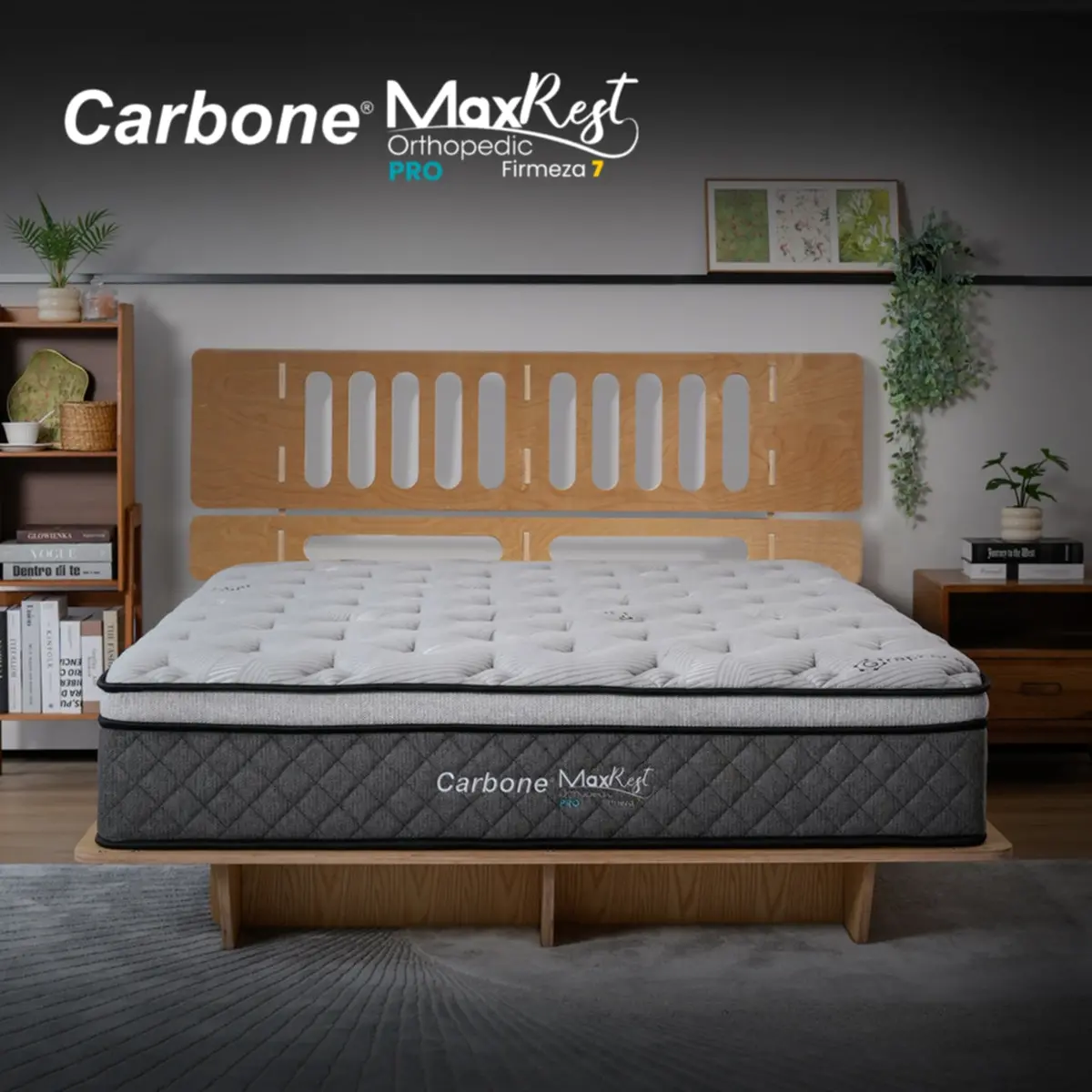 Colchones Ortopédicos Firmeza 7 Carbone Max Rest Empacados Al Vacío Pillow Top Colchón Calidad Hotelera Memory Foam Con Resortes 35Cm Espesor (13.7") 4
