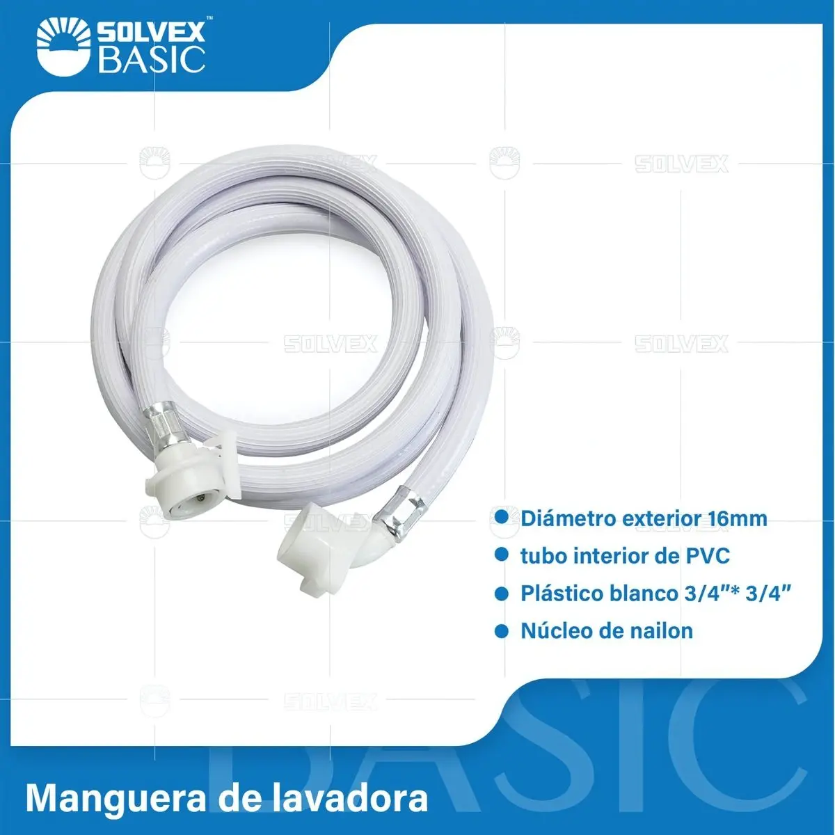 Mangueras De Abasto Para Lavadoras 3/4"X3/4". Tubos Pvc Reforzado. 1