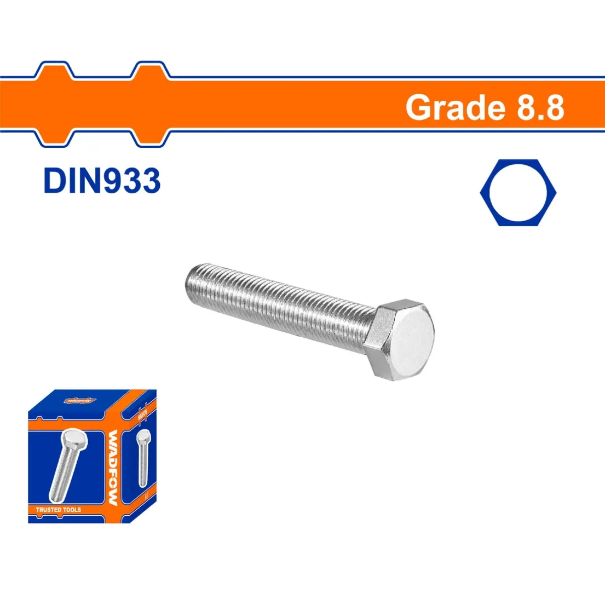 Tornillos Hexagonales  Rosca Completa. Grado 8.8 Galvanizado. Pernos Hexagonales 1