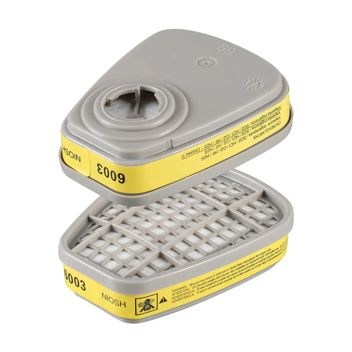 Repuesto Filtro Purificador 6003Cn. Cartucho Para Respirador Mascarilla Frontal De Silicona.  Vapor Orgánico, Cloro, Cloruro De Hidrógeno, Etc 1