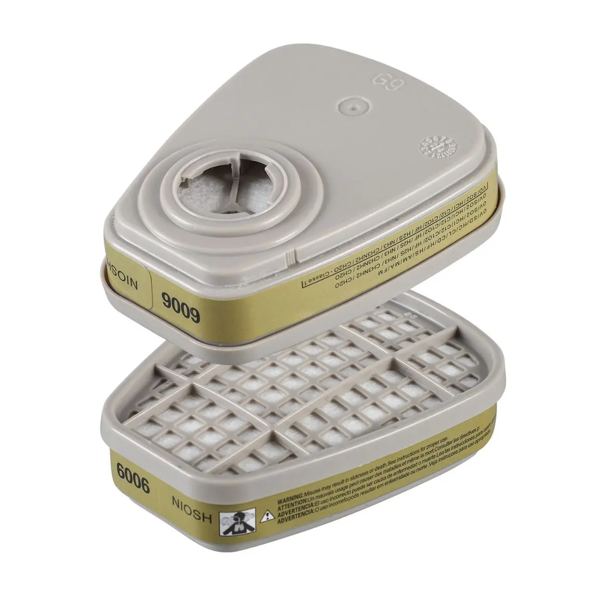 Repuesto Filtro Purificador 6006Cn. Cartucho Para Respirador Mascarilla Frontal De Silicona.  Vapor Orgánico, Cloro, Dióxido De Cloro, Cloruro De Hidrógeno, Dióxido De Azufre, Etc 1