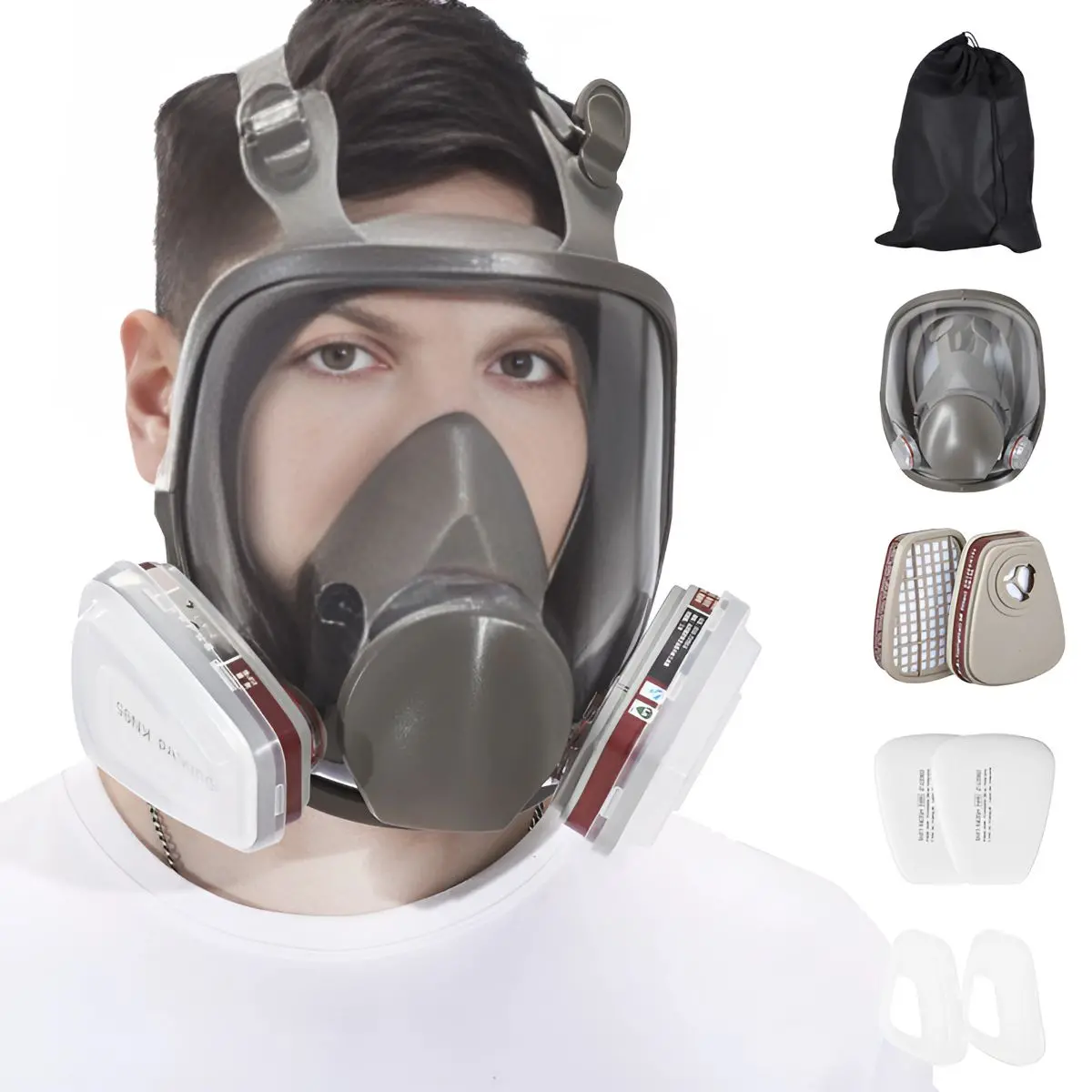 Respirador Facial 6800 Completo Con Filtros No. 3. Máscara De Protección Respiratoria Gases Y Vapores Orgánicos: Benceno Y Sus Sustancias Homogéneas, Cloro, Alcohol Etc 1