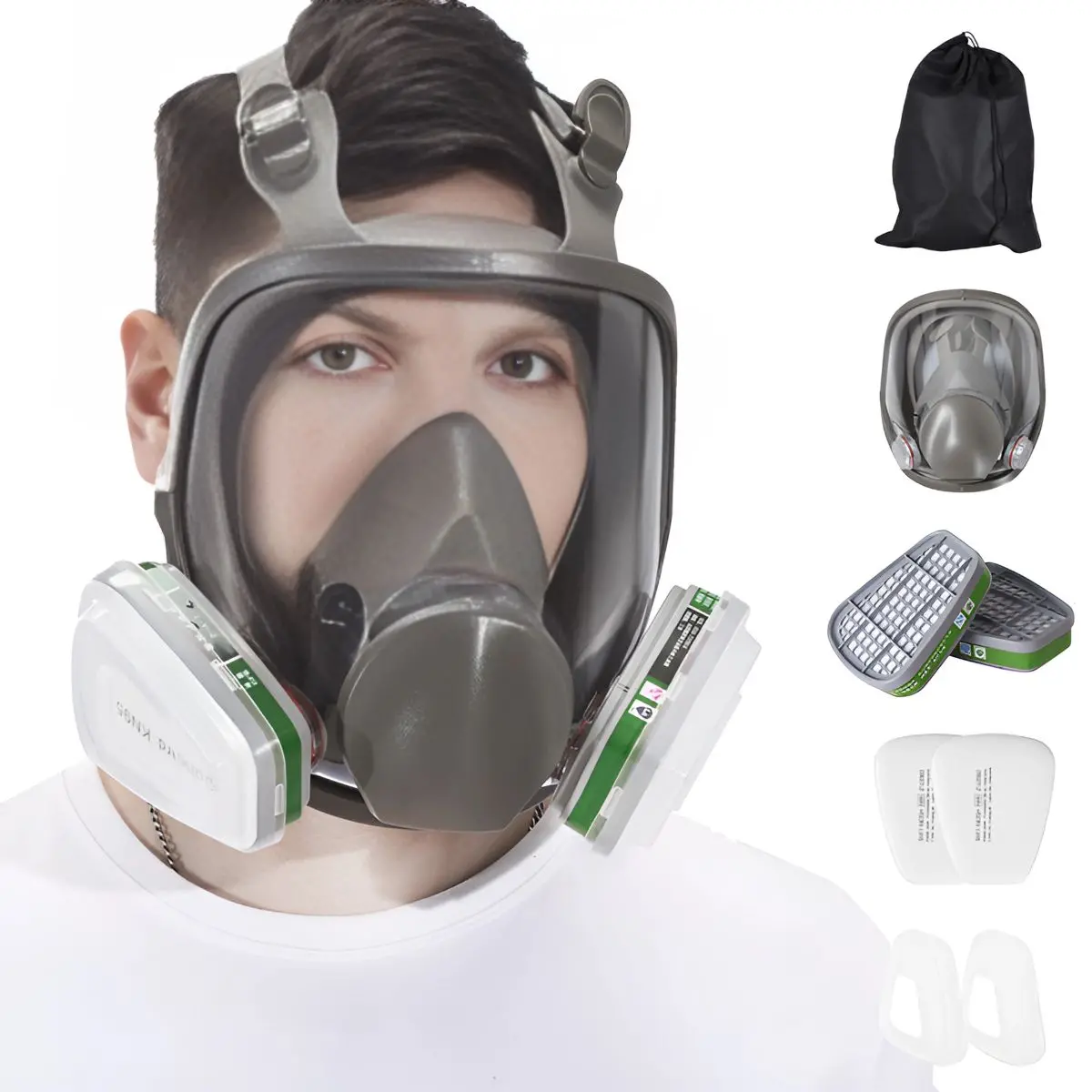 Respirador Facial 6800 Completo Con Filtros No. 4. Máscara De Protección Respiratoria Contra Derivados Orgánicos, Sulfuro De Hidrógeno De Amoniaco Y Amoniaco 1