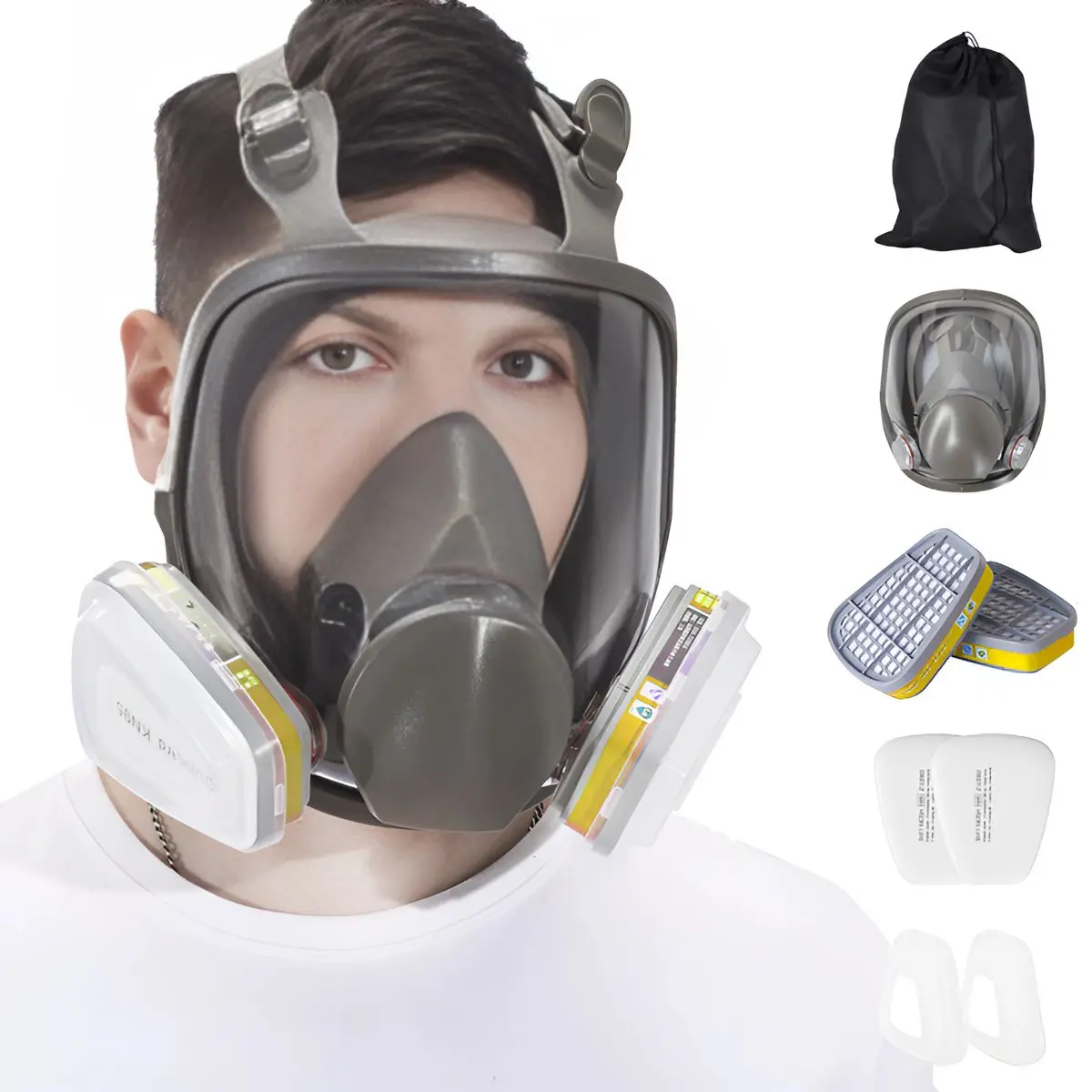 Respirador Facial 6800 Completo Con Filtros No. 7. Máscara De Protección Respiratoria Contra Dióxido De Azufre Y Gas Ácido Y Vapor 1