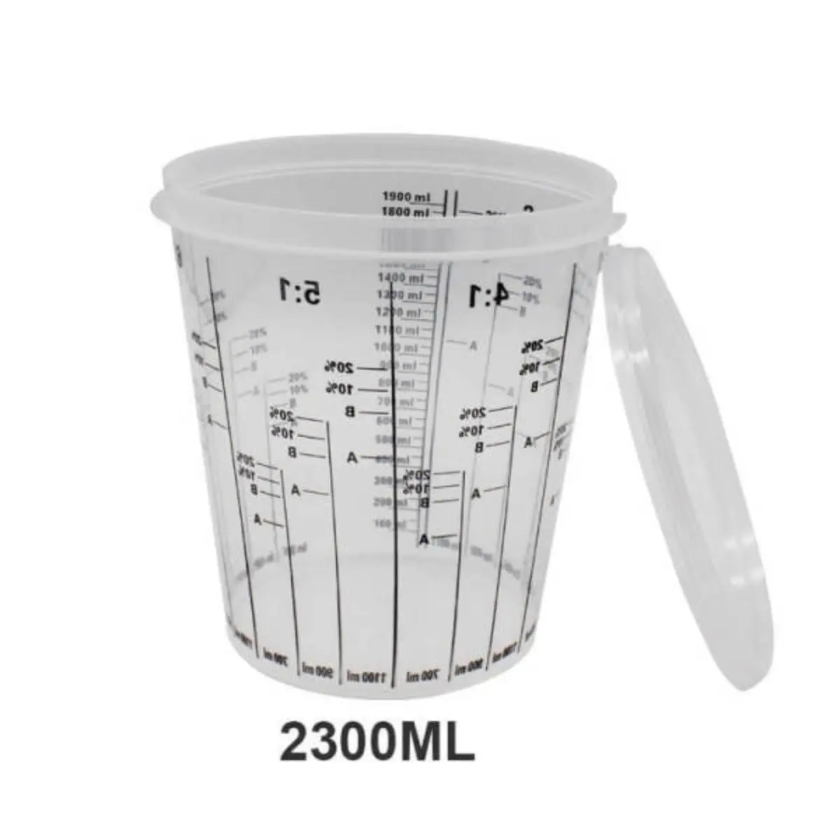 Vaso Medidor De Pintura Para Mezcla 400 Ml Con Tapa Plástica. Resistente Con Marcas De Medición. 1
