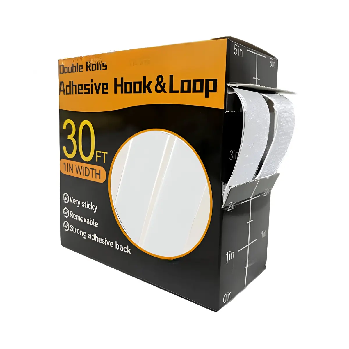 Cinta De Velcro Adhesiva Cierre Mágico De Fijación Reutilizable. Felpa Autoadhesiva 2.5Cm×9M (Color Blanco). 1