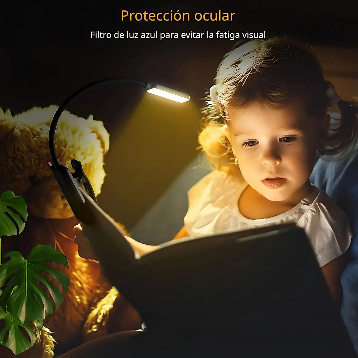 Lámpara De Lectura Con Clip. Luz Nocturna Para Leer Libros. Foco Led Para Estudio Recargable Con Duración De Hasta 10 Horas. 2