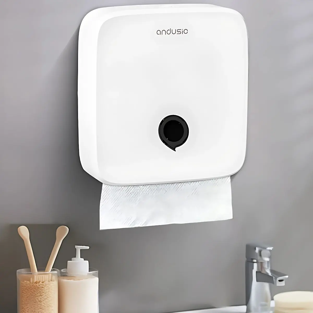 Dispensador De Toallas De Mano Color Blanco. Porta Servilletas De Pared. Caja Dispensadora De Papel 28×26.5×7.8 Cm. 1
