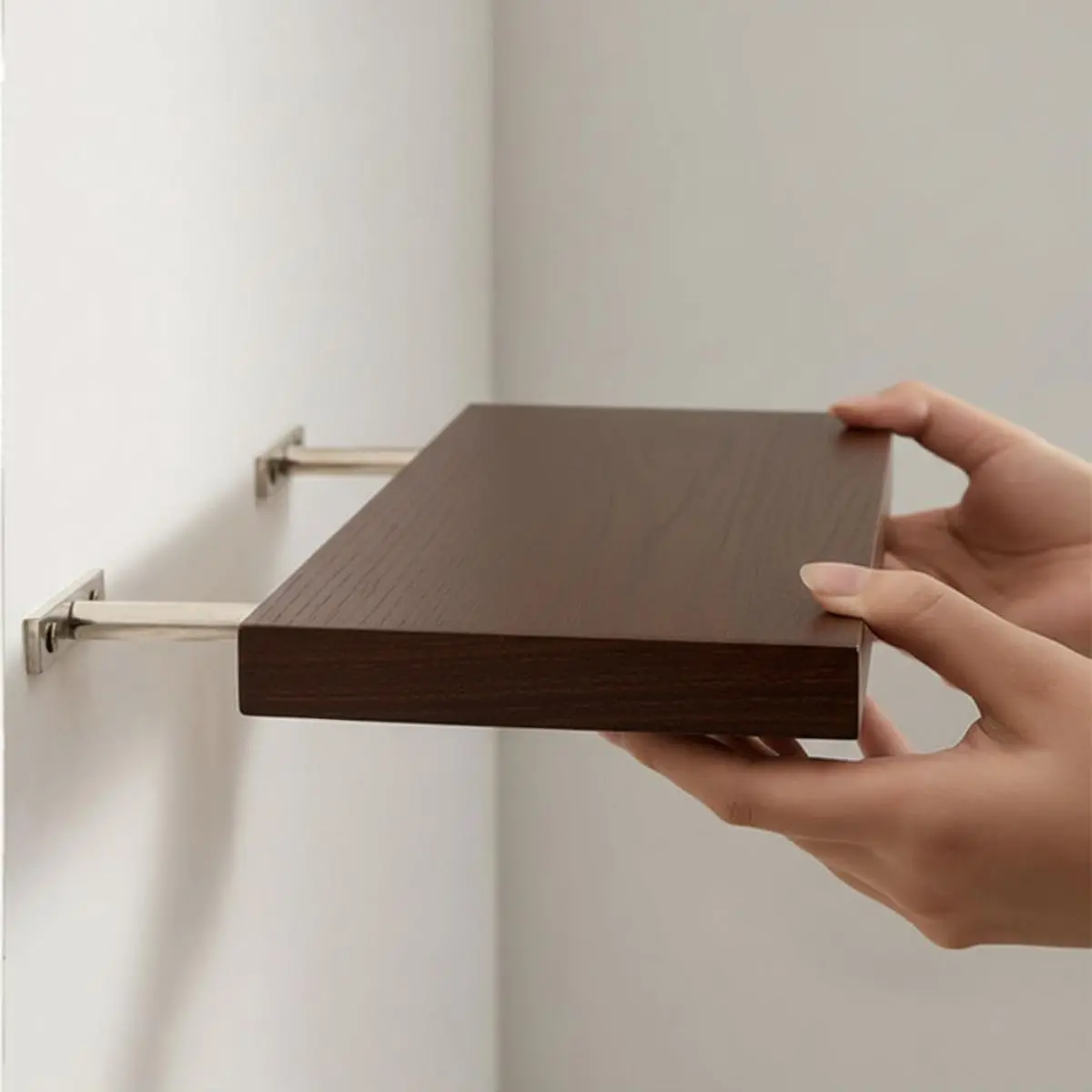 Repisa De Pared Color Madera Oscura (Unidad). Repisa De Pared. Tablillas De 40X15 Cm. 1