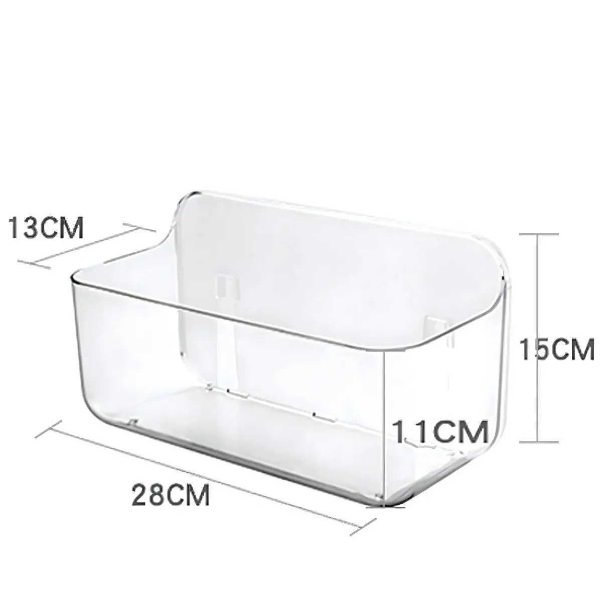 Repisa Multiuso De Ducha. Cesta Para Baño De Plástico Transparente. Caja Organizadora 28X13x15cm. (Incluye Autoadhesivo) 1