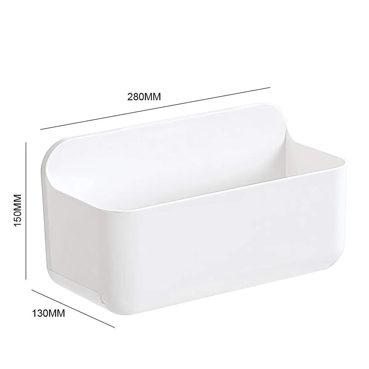 Repisa Multiuso De Ducha. Cesta Para Baño De Plástico Blanco. Caja Organizadora 28X13x15 Cm (Incluye Autoadhesivo) 1