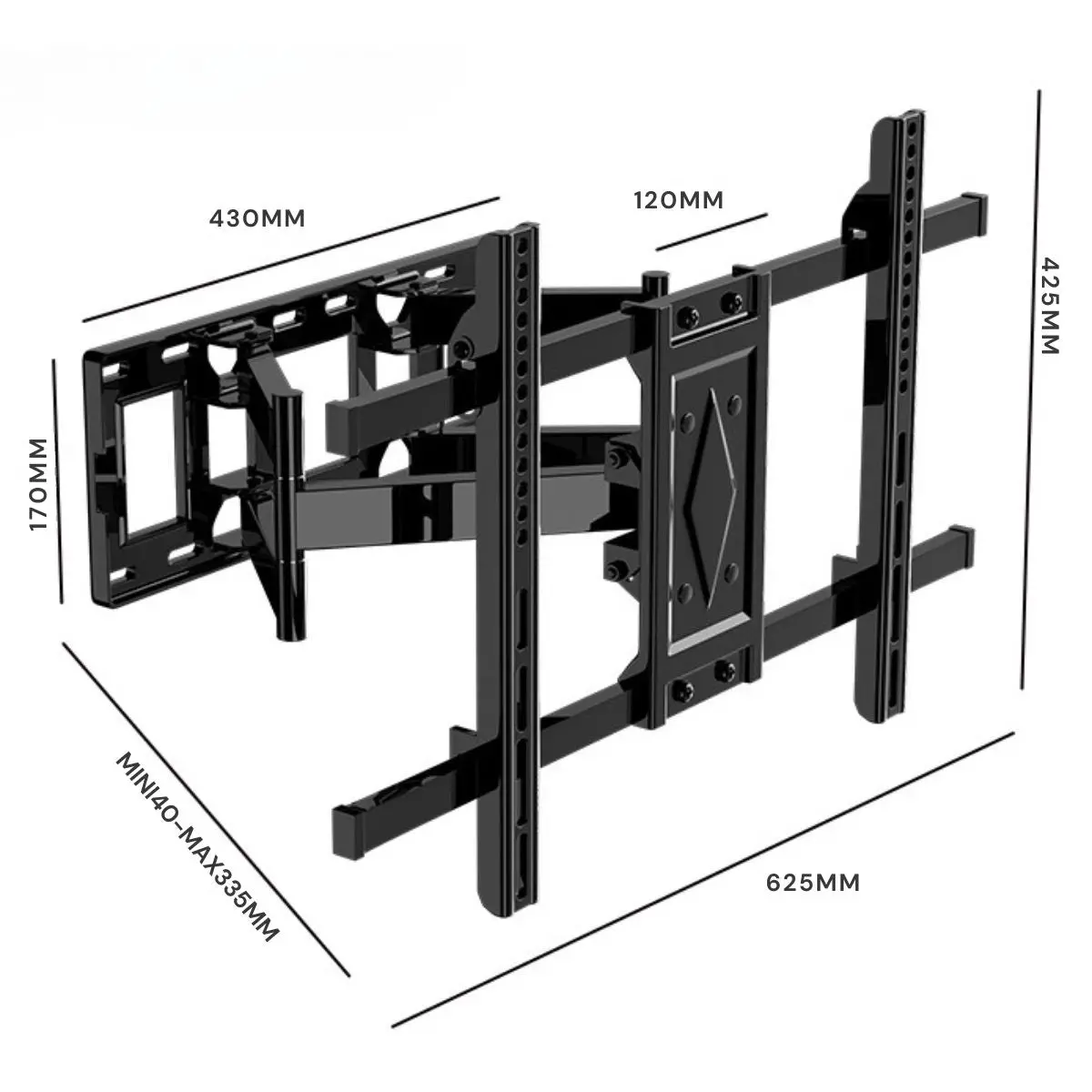 Soporte De Tv Ajustable Telescópico Para Pantallas 40-80” Con Inclinación ±5°. Vesa 600×400 Mm. Brazo Giratorio Para Monitor. 1