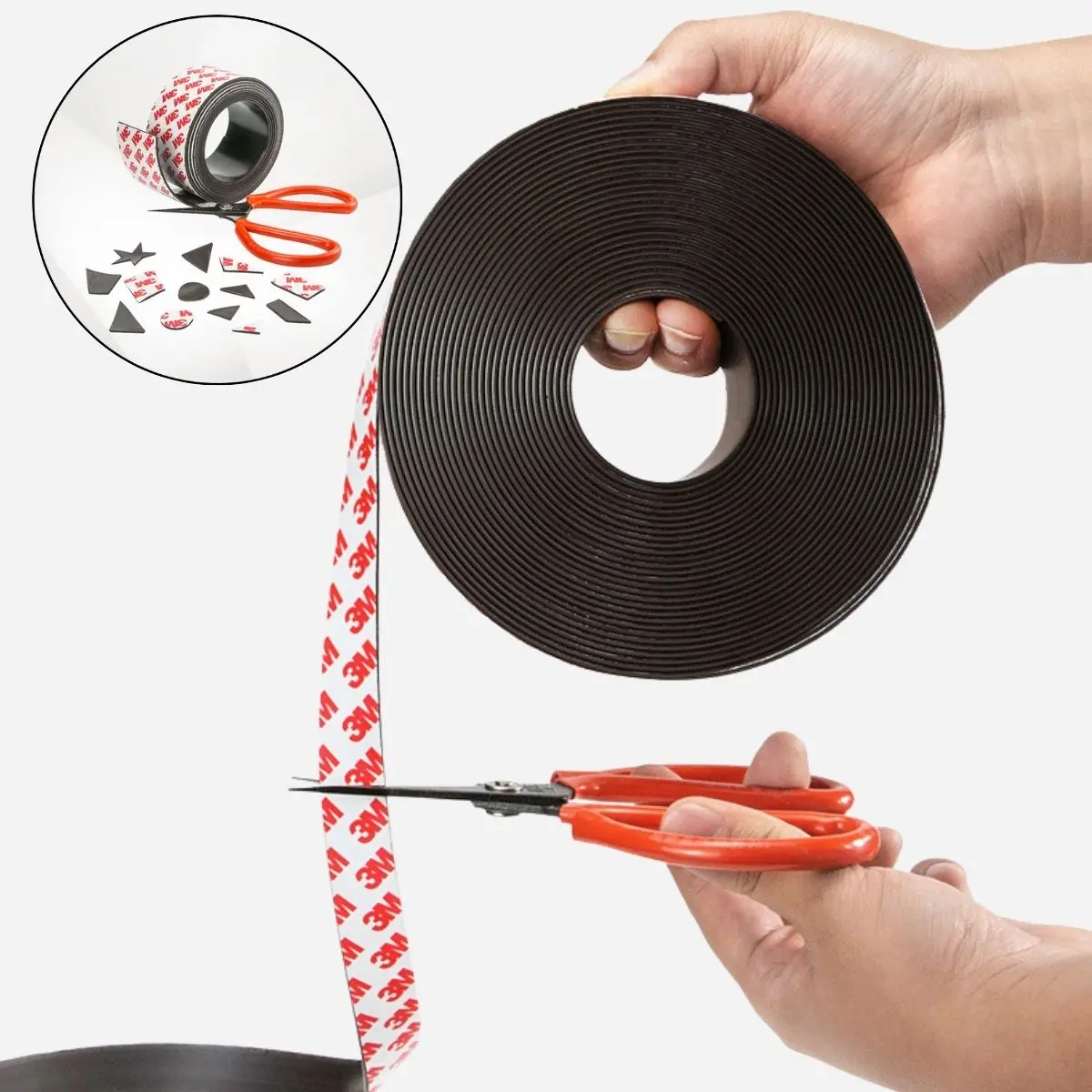 Cinta Magnética Adhesiva 3M Flexible. Tape Imantado ¾’’ 20 Mm X 3 Mts En Rollo. Tape.1.5 Mm Espesor. 1