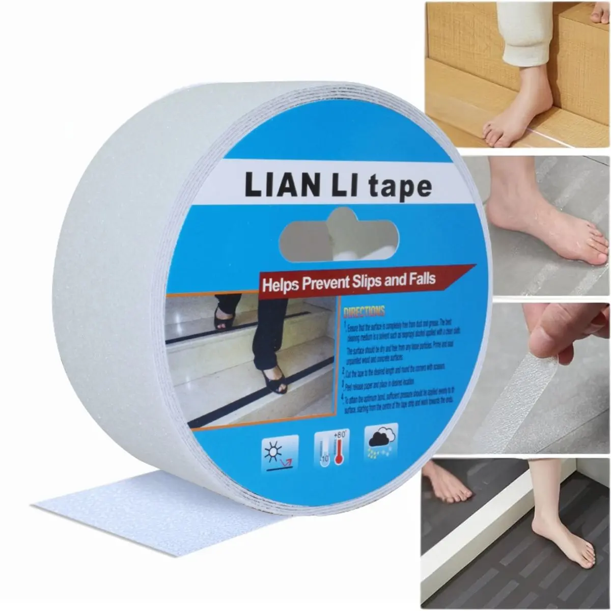 Cinta Antideslizante Antiderrapante Transparente Adhesiva Impermeable De Seguridad 5Cm X 5M Para Pisos 1