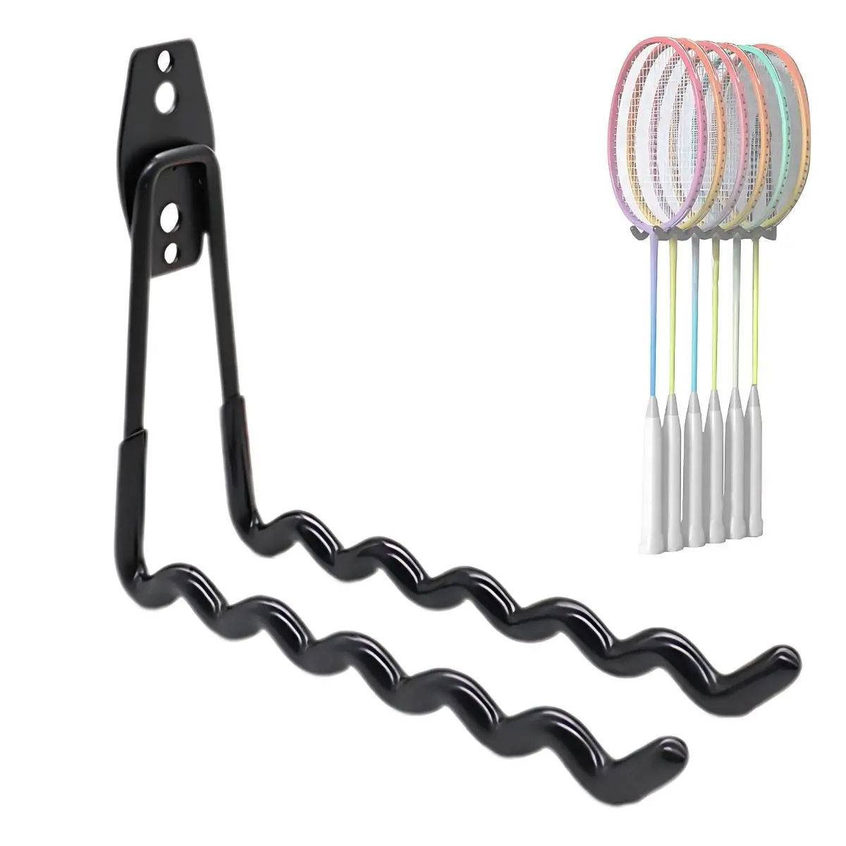 Gancho Ondulado Metálico Para Garaje. Soporte Para Colgar Bicicletas, Mangueras, Escaleras Con Revestimiento Pvc. 29.5X16.5X6.5 Cm Colgador 1