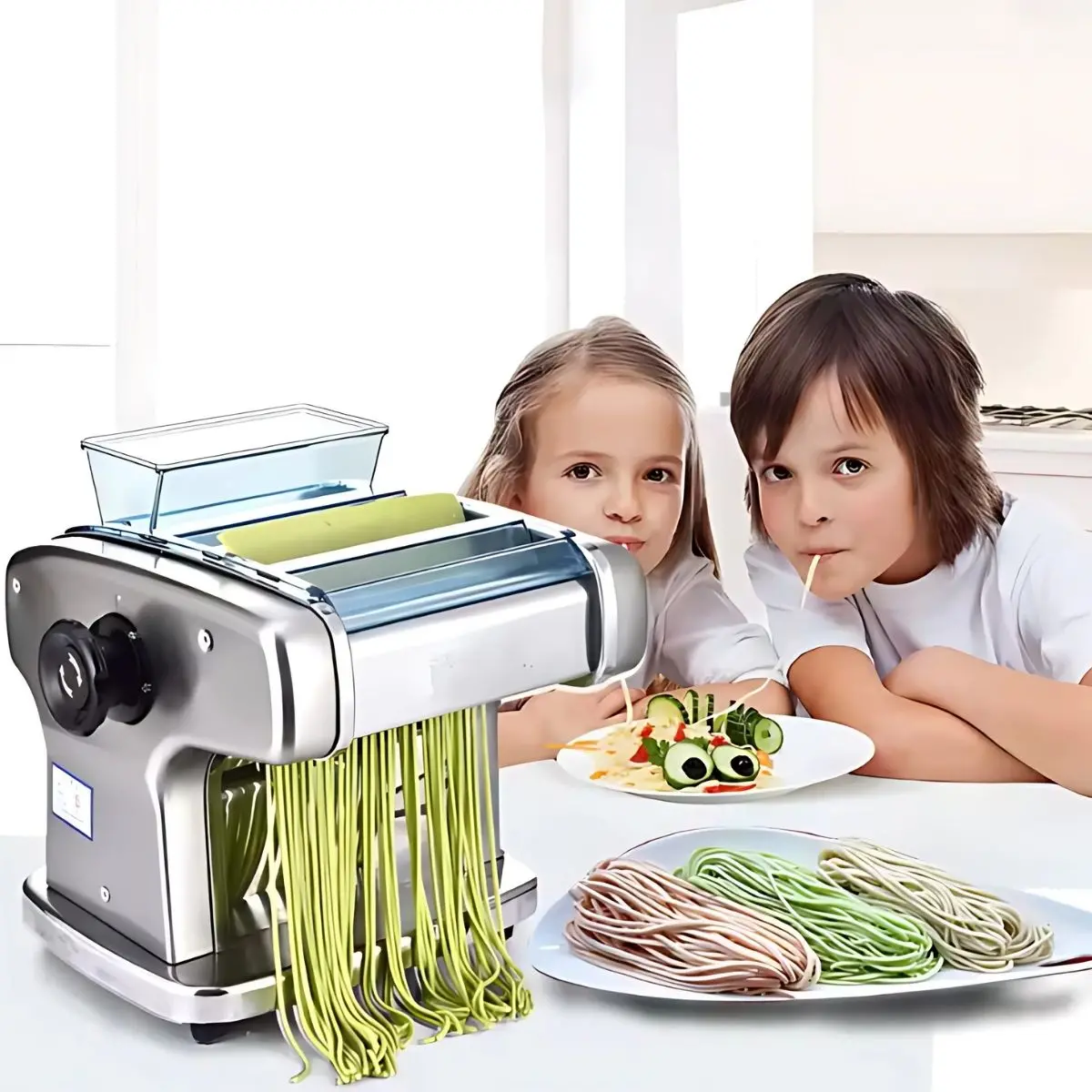 Máquina De Pasta Eléctrica, Hacer Spaguetti Fideos Y Dumplings Raviolis. Casera 110V 1