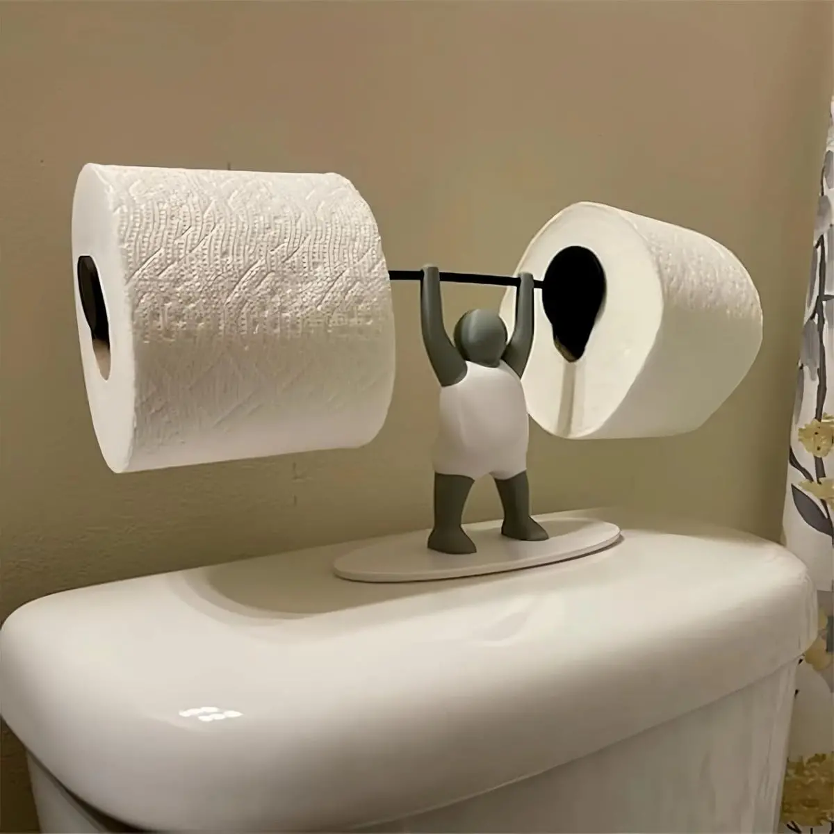 Soporte De Papel Higiénico Diseño Unico Para Baño. Portarollos De Papel Sanitario Moderno 3D Levanta Pesas Para Inodoro. 2