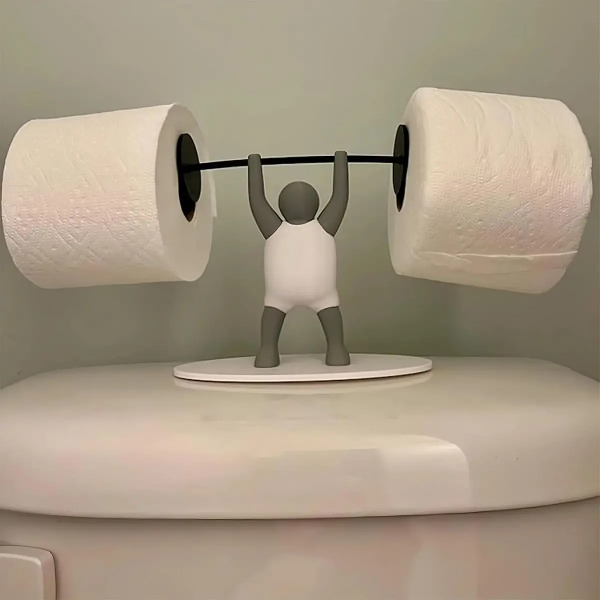 Soporte De Papel Higiénico Diseño Unico Para Baño. Portarollos De Papel Sanitario Moderno 3D Levanta Pesas Para Inodoro. 1