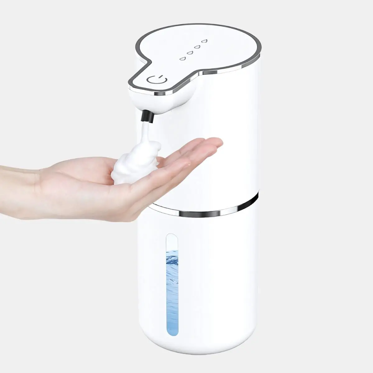 Dispensador Automático De Jabón Espuma Recargable Con Puerto Usb Color Blanco 1