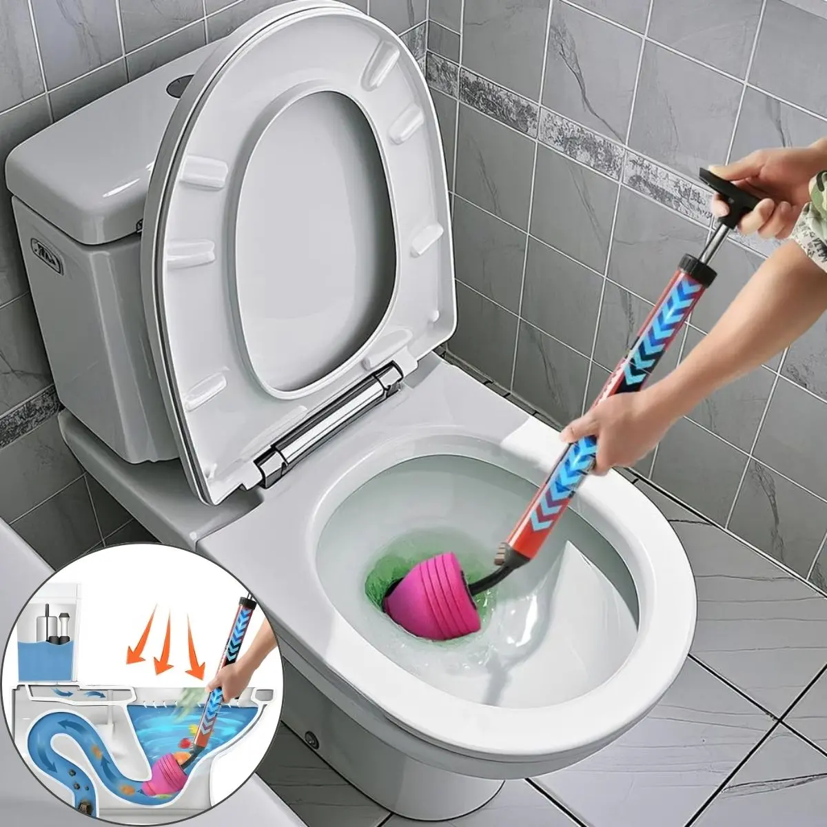 Destapador De Inodoros De Alta Presión. Destapacaños De Succión Potente Para Baño, Cocina Y Drenajes. Destapa Cañerias 1