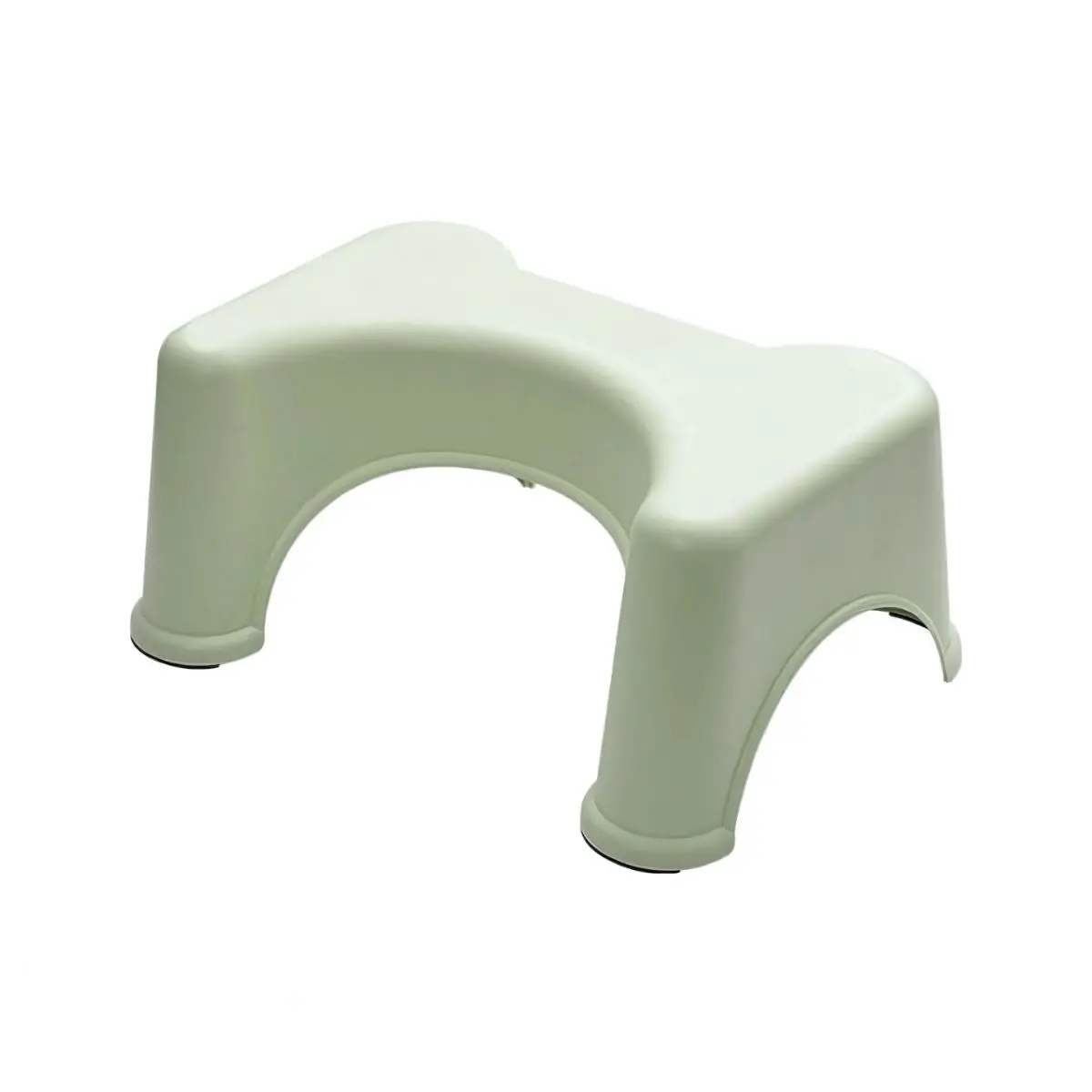 Banquito Para Inodoro. Taburete Ergonómico De Plástico Para El Baño Antideslizante Color Blanco Verde. 2