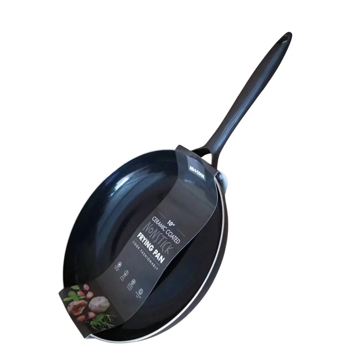 Sartén Cerámico Antiadherente 10.2"  (26 Cm) Color Negro Con Mango Negro.Eco Friendly 100% Libre De Teflon. 1