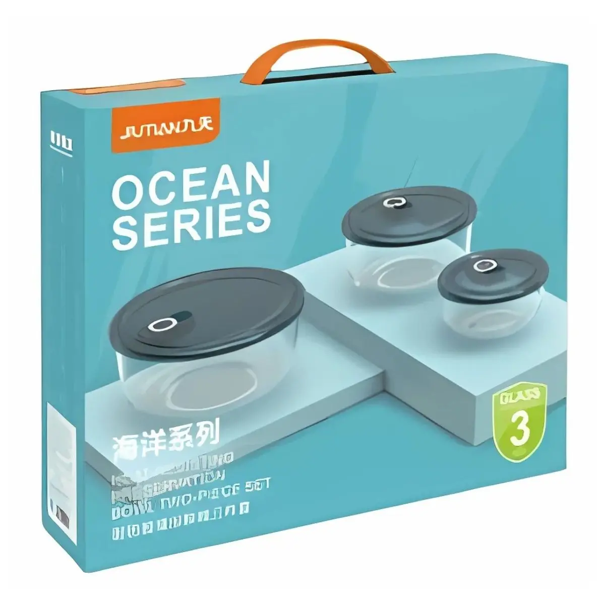 Recipientes De Vidrio Herméticos. Set De 3 Piezas (1200Ml, 650Ml, 350Ml). Vasijas Para Comida Redondos. Cajas De Almacenamiento Selladas. 1