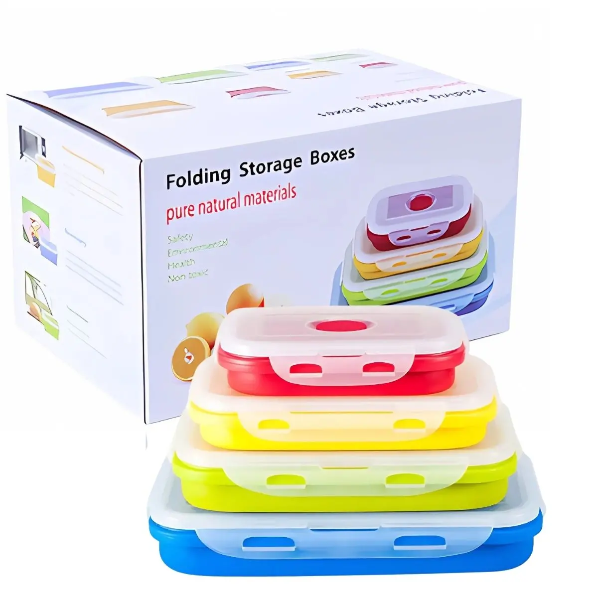 Envases De Silicona Plegables Herméticos. 350Ml, 540Ml, 800Ml Y 1200Ml. Vasijas. Cajas De Almacenamiento Selladas. Envases Plásticos. 1