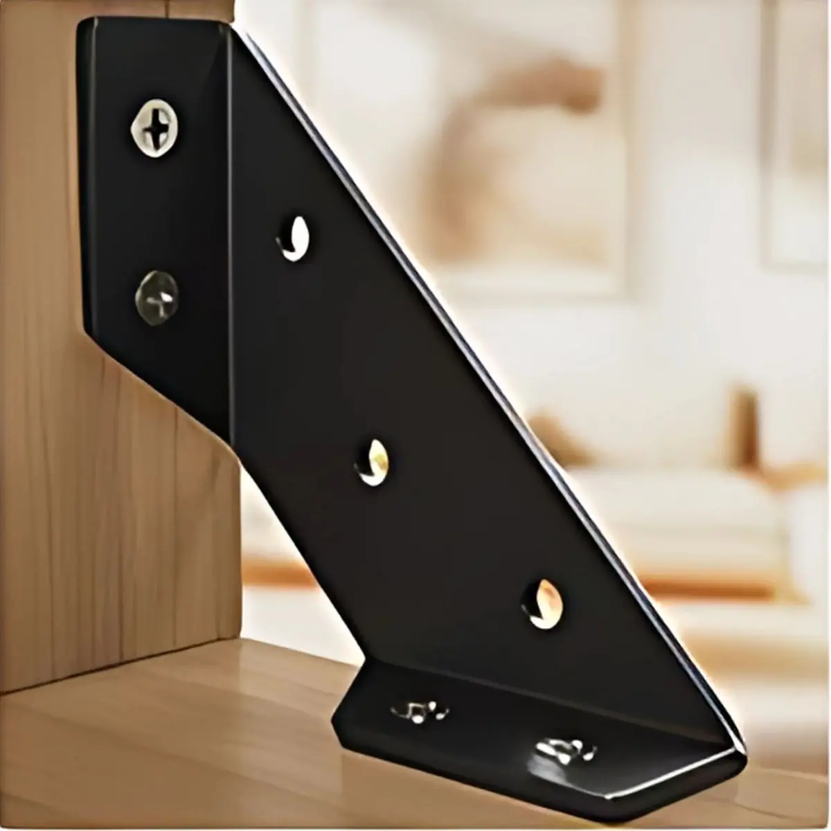 Escuadra De Refuerzo 90º En Acero Inoxidable Para Muebles Y Estanterías. 2.6" (6.7Cm). Color Negro. Angulo Escuadra De Esquina  Espesor 2.0 Mm 1