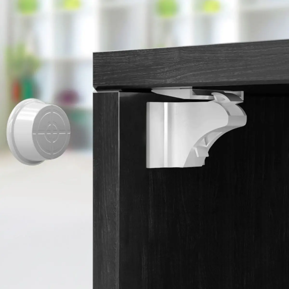 Cerradura De Seguridad Magnética Invisible Para Muebles Y Gabinetes. Protección De Niños (Set De 4 Cerraduras). 2