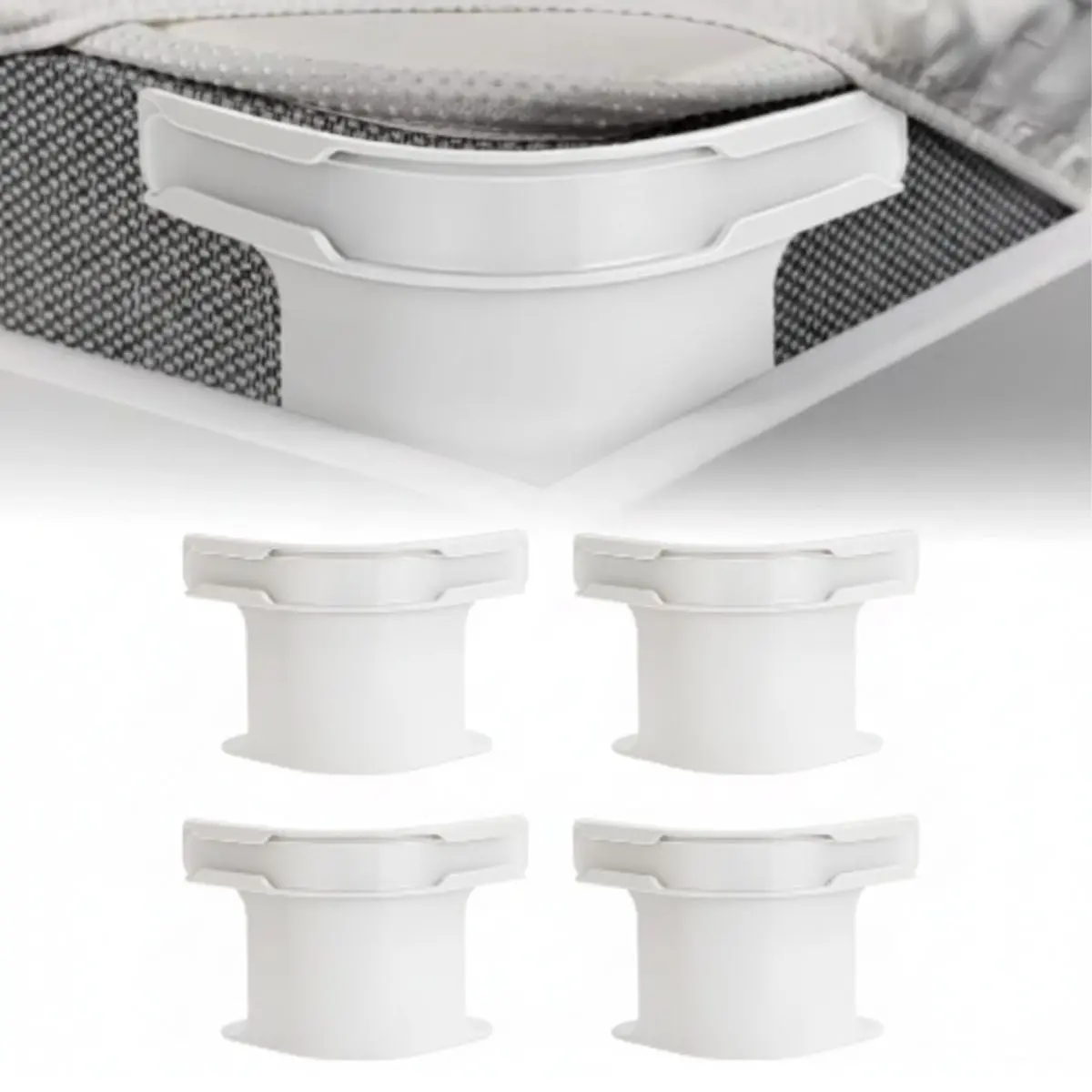 Sujetador De Sabanas Colchon Invisible. Tiras De Fijación Transparentes Para Sábanas Antideslizantes (Set De 4 Unds). 1