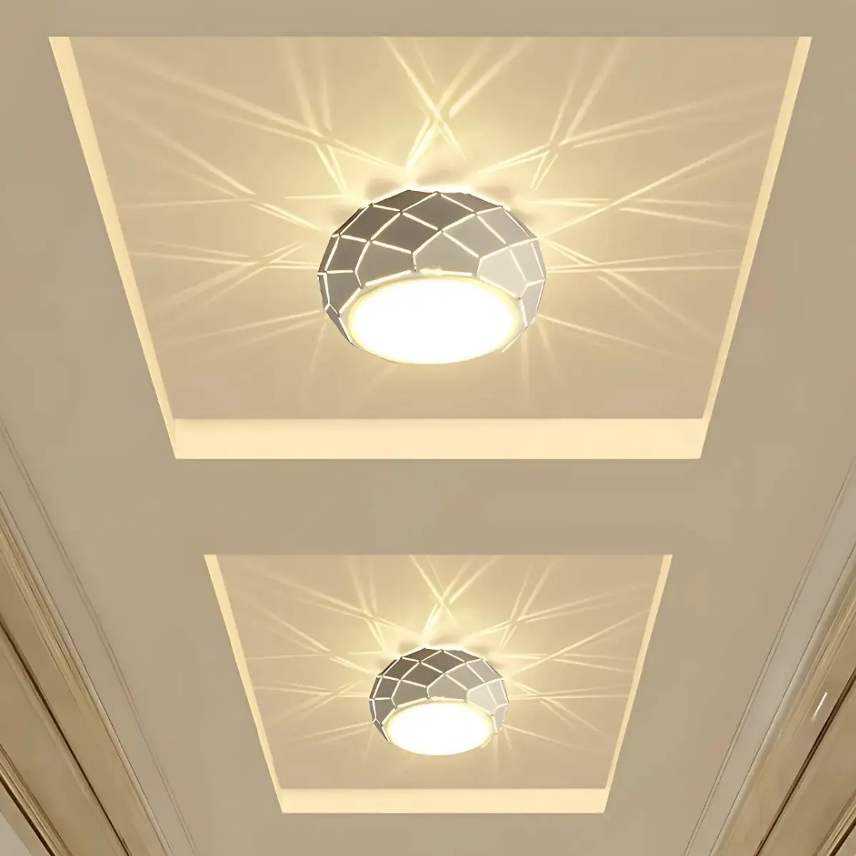 Lámpara Led De Techo Con Efecto Decorativo De Luz Geométrica. 5W. 6.2” (16Cm) Luz Cálida 1