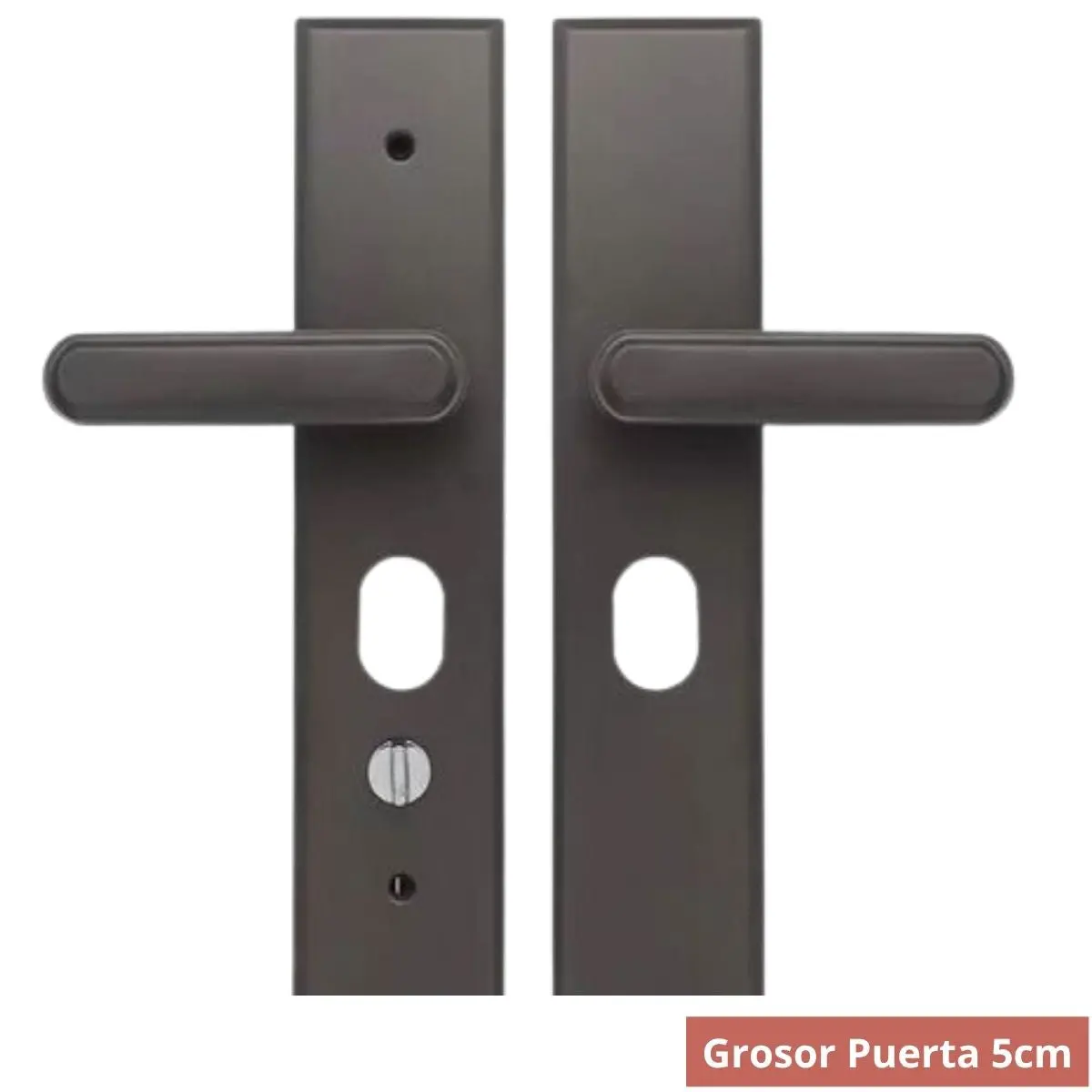 Manija De Puerta Móvil Doble (Interior Y Exterior) Antirrobo De Alta Seguridad Para Puertas De 5 Cm.  Apertura Izquierda O Derecha. Color Negro. 1