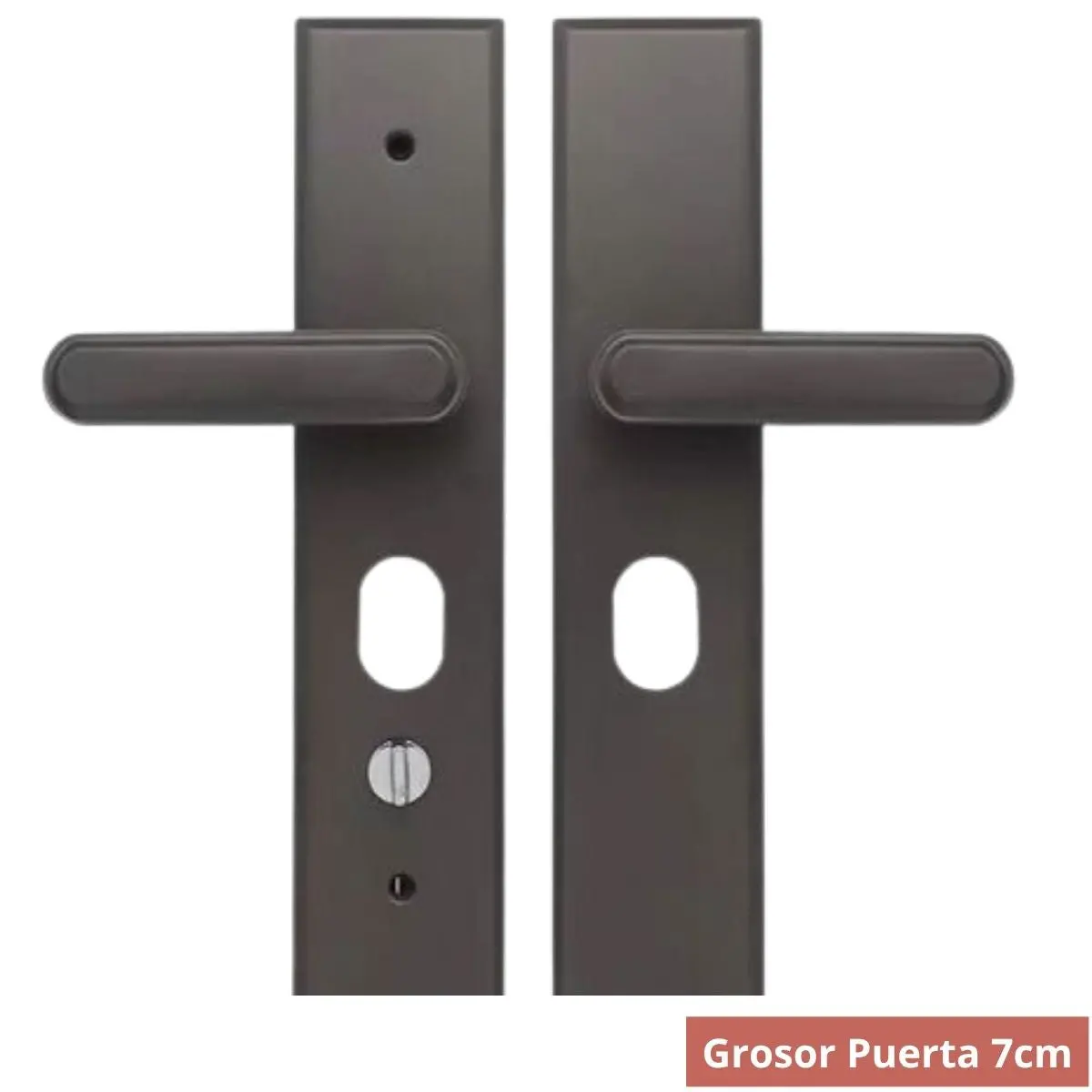 Manija De Puerta Móvil Doble (Interior Y Exterior) Antirrobo De Alta Seguridad Para Puertas De 7 Cm.  Apertura Izquierda O Derecha. Color Negro. 1