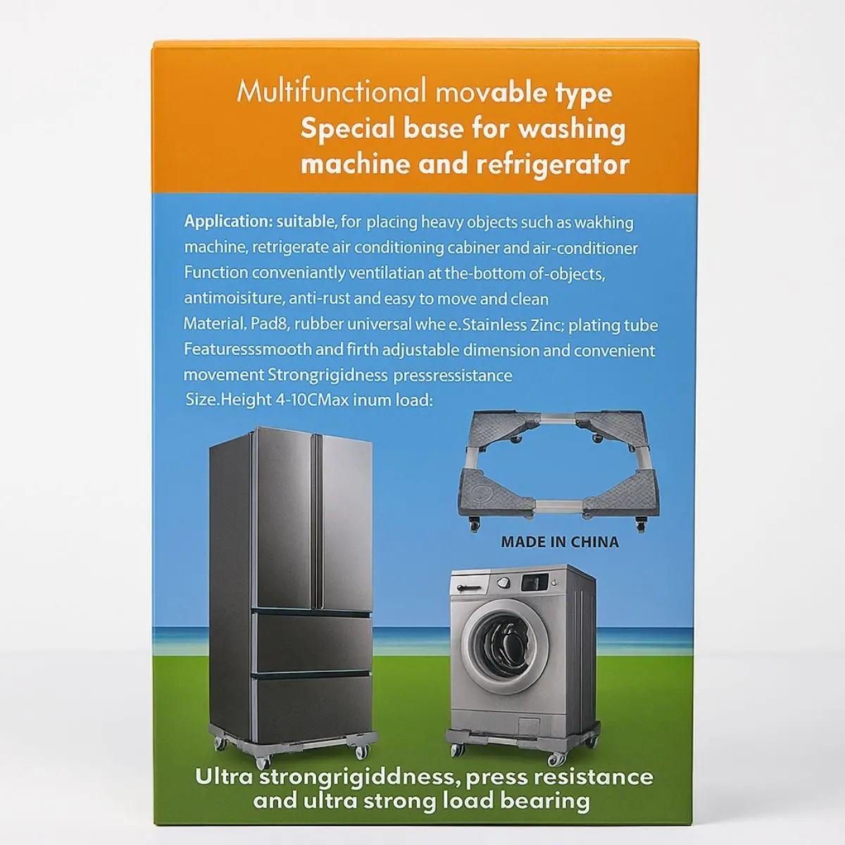 Base Móvil Universal Ajustable (45-60Cm) Con Ruedas Para Mover Muebles, Lavadora Y Refrigerador. Carga Max. 305 Lbs (138 Kgs) 1