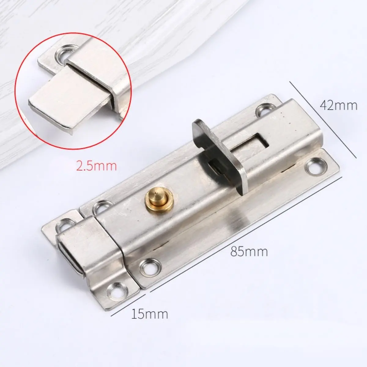 Picaporte De 4” De Acero Inoxidable. Pasador Con Botón Y Tornillos Incluidos. Cerrojo. Pestillo. 1